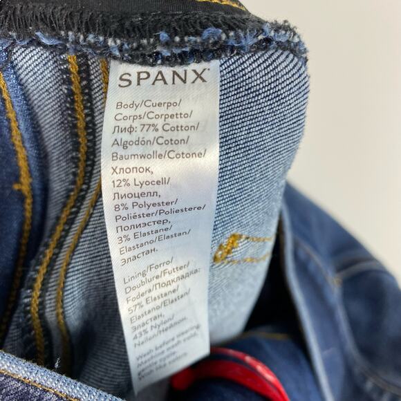 Spanx Distressed Ankle Skinny Jeans Medium Wash Womens Size Medium - Picture 7 of 12